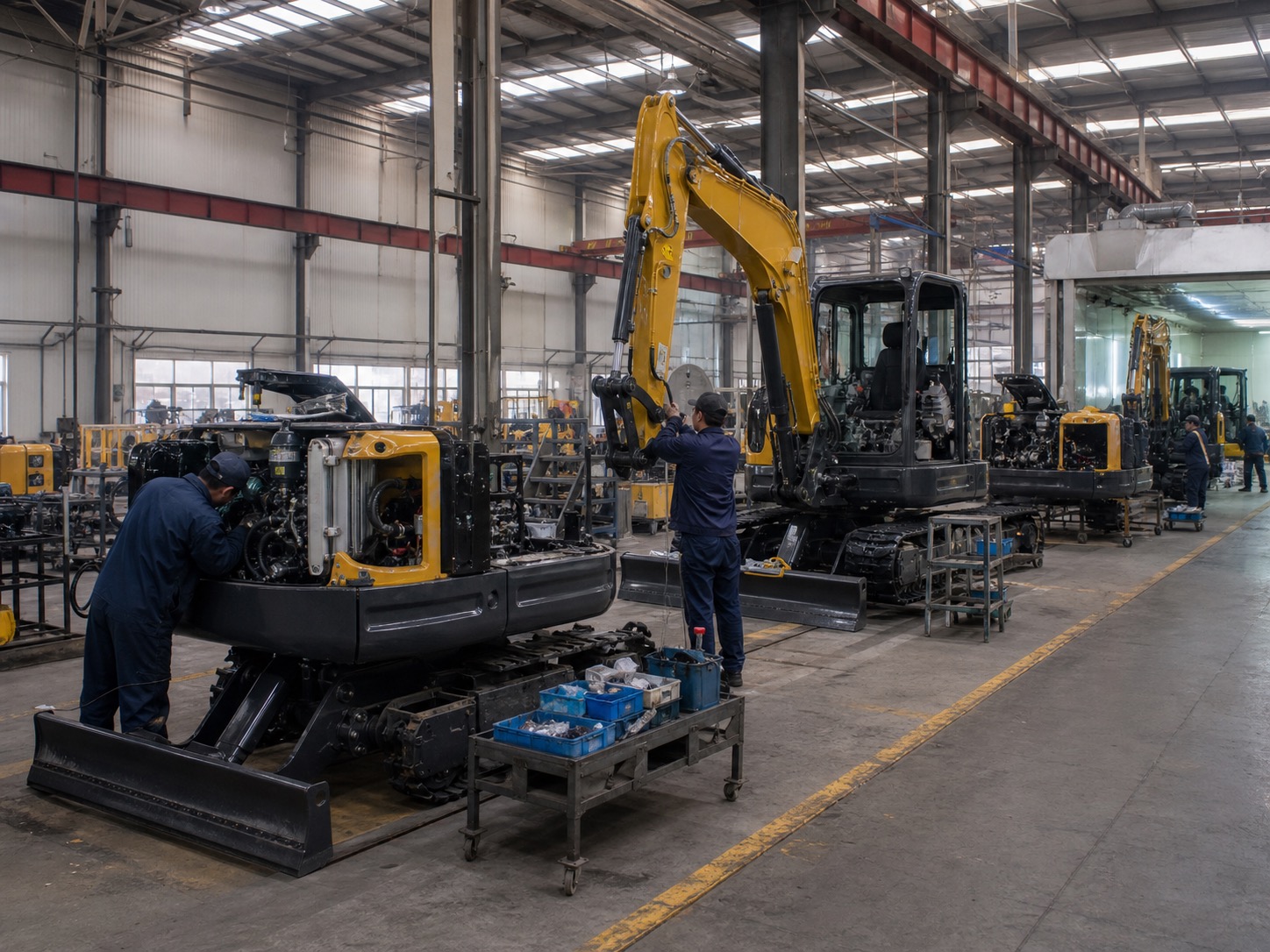 Excavator assembly line